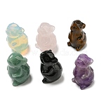 Natural & Synthetic Gemstone Carved Healing Mouse Figurines, Reiki Energy Stone Display Decorations, 38~39x23~24x24~26mm(DJEW-D012-02G)
