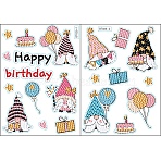 DIY Diamond Painting Sticker Kits, including PVC Self Adhesive Sticker, Resin Rhinestones, Diamond Sticky Pen, Tray Plate and Glue Clay, Birthday Themed Pattern, 180x130mm, 2 sheets(DIAM-PW0003-036D)