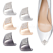 Iron with Crystal Rhinestone Toe Cap Covers, Toe Protectors, for Pointed Toe High-Heeled Shoes, Mixed Color, 25x30x24mm, Hole: 3mm, 2pcs/color(FIND-NB0003-43)