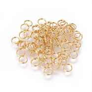 304 Stainless Steel Split Rings, Double Loops Jump Rings, Golden, 5x1mm, Inner Diameter: 4mm, Single Wire: 0.5mm(X-STAS-G191-11G)