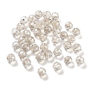 Electroplate Round Glass Beads ,Pearl Luster Plated, Faceted, Wheat, 8mm, Hole: 1.4mm(EGLA-A043-01-PL01)