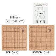 Cork Wood Blocking Mats for Knitting, Double Side Blocking Boards with Grids for Needlepoint Crochet, BurlyWood, 20.3x20.3x1cm(KNIT-PW0001-07)