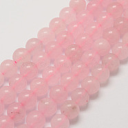 Natural Rose Quartz Bead Strands, Round, Dyed, 4mm, Hole: 1mm, about 95pcs/strand, 15.7 inch(G-G735-46-4mm)