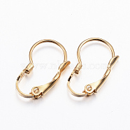 304 Stainless Steel Leverback Earring Findings, Golden, 16.5x10x3.5mm, Pin: 0.8mm(STAS-G179-02G)