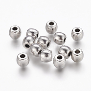 Tibetan Style Alloy Beads, Lead Free & Nickel Free & Cadmium Free, Barrel, Antique Silver Color, 6x5mm, Hole: 2.5mm(LF0281Y-NF)