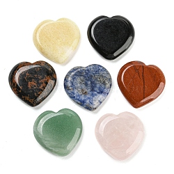 Natural Mixed Stone Worry Stones, Healing Thumb Stone for Energy Balancing Meditation, 29.5~30x30.5x7mm(G-D068-02)