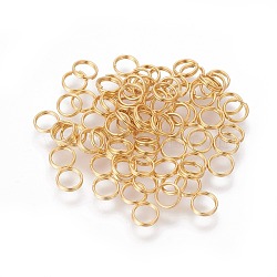 304 Stainless Steel Split Rings, Double Loops Jump Rings, Golden, 5x1mm, Inner Diameter: 4mm, Single Wire: 0.5mm(X-STAS-G191-11G)