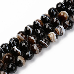 Natural Botswana Agate Beads Strands, Round, Faceted, 10mm, Hole: 1mm, about 37pcs/strand, 14.57 inch(37cm)(G-S369-007D-B)