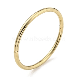 Vacuum Plating 202 Stainless Steel Plain Round Ring Hinged Bangles for Women Men, Golden, Inner Diameter: 2-3/8x2 inch(6.1x5.15cm), 4mm(BJEW-M317-06E-G)