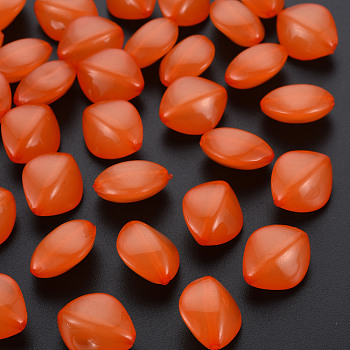 Imitation Jelly Acrylic Beads, Rhombus, Dark Orange, 17x14.5x9.5mm, Hole: 1.6mm, about 500pcs/500g