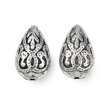Teardrop Antique Acrylic Beads, Antique Silver Plated, 18x11x7mm, Hole: 2mm, about 640pcs/500g