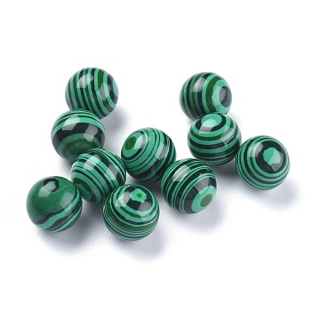 Synthetic Malachite Beads, No Hole/Undrilled, Round, 17.5~18mm
