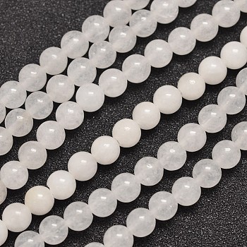Natural Malaysia Jade Bead Strands, Round, 6mm, Hole: 0.8mm, about 64pcs/strand, 15 inch