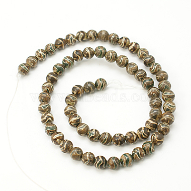 Tibetan Style Wave Pattern dZi Beads(X-TDZI-D005-8mm-06)-2