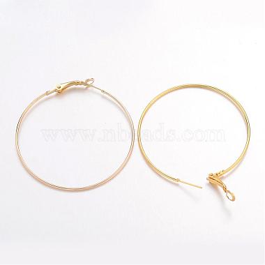 Golden Iron Hoop Earring(X-IFIN-C045-49x1-G)-2