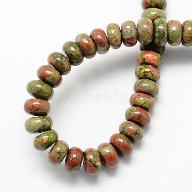 Natural Unakite Stone Beads Strands(G-S105-8mm-11)-2