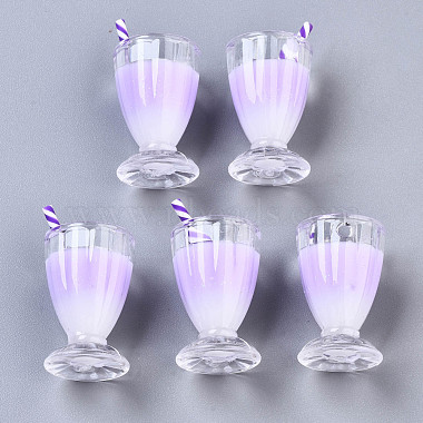 Lilac Bottle Epoxy Resin Pendants