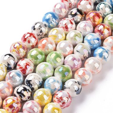 Mixed Color Round Porcelain Beads