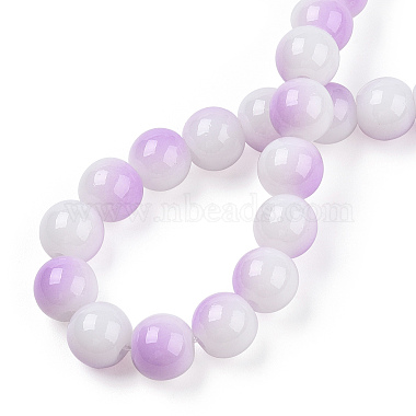Two Tone Opaque Baking Painted Glass Beads Strands(DGLA-Q027-8mm-02)-4