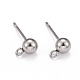 40Pcs 4 Styles 202 Stainless Steel Ball Stud Earring Findings(STAS-LS0001-13P)-4