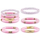 4Pcs 4 Style Acrylic Chunky Curved Tube Stretch Bracelet Sets(BJEW-SW00074-04)-1