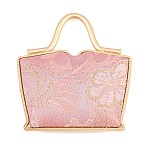 Alloy Big Pendants, Bag Charms, Golden, Pink, 50x46x12mm, Hole: 17x14mm(FIND-B070-01A)
