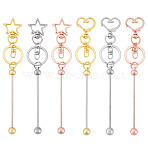 12Pcs 6 Styles Alloy Bar Beadable Keychain for Jewelry Making DIY Crafts, with Lobster Claw Clasps, Mixed Color, 145~146mm, 2pcs/style(KEYC-TA0004-67)