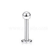 316 Surgical Stainless Steel 17 Gauge Threadless Labrets, Piercing Jewelry for Women Men, Stainless Steel Color, Round, 8mm, Pin: 1.2mm(WG334A1-07)