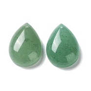 Natural Green Aventurine Pendants, Teadrop Charm, 22x16x7.5~8mm, Hole: 1~1.4mm(G-F757-D01)