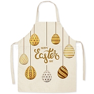 Cute Easter Egg Pattern Polyester Sleeveless Apron, with Double Shoulder Belt, for Household Cleaning Cooking, Saddle Brown, 470x380mm(PW-WG98916-34)