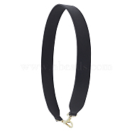Double-sided Cowhide Leather Wide Bag Handles, with Zinc Alloy Swivel Clasps, for Purse Making, Black, 90x4x0.3cm(FIND-WH00128-65A)