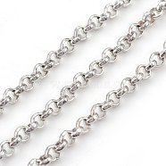 Iron Rolo Chains, Belcher Chain, Unwelded, Lead Free, Platinum Color, with Spool, Size: Chain: about 2.5mm in diameter, 1mm thick, about 328.08 Feet(100m)/roll(CH-S067-P-LF)