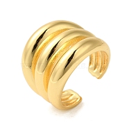 Brass Open Cuff Rings, Wide Band Rinds for Women, Winding, Real 18K Gold Plated, 19.5mm, Inner Diameter: 19.1mm(RJEW-A048-09G)