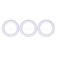 3Pcs Ring Silicone Focal Beads, Chewing Beads  For Teethers, DIY Nursing Necklaces Making, White, 65x9.5mm, Hole: 3mm, Inner Diameter: 44mm(JX895B-01)