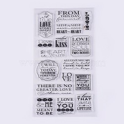 Silicone Stamps, for DIY Scrapbooking, Photo Album Decorative, Cards Making, Clear, 14~52x10~62mm(X-DIY-L010-Y23)