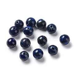 Natural Lapis Lazuli Beads, Dyed, Round, 6mm, Hole: 0.8~1.2mm(G-K311-02A-6mm-01)