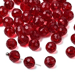 K9 Glass, Imitation Austrian Crystal Beads, Grade AAA, Faceted, Round, Dark Red, 6mm, Hole: 0.7~0.9mm(SWAR-F073-6mm-05)