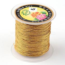 Round Metallic Thread, Embroidery Thread, 9-Ply, Gold, 0.8mm, about 65.61 yards(60m)/roll(MCOR-L001-0.8mm-56)