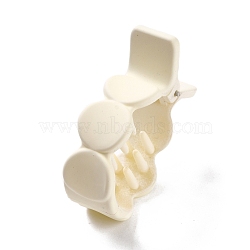 Plastic Claw Hair Clips, Matte Style, Fish Shaped with Flat Round, Beige, 49.5x36x15.5mm(X-PHAR-F010-03A)