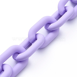Handmade Acrylic Cable Chains, Oval, for Jewelry Making, Lilac, 31x19.5x5.5mm, 39.37 inch(1m)/strand(AJEW-JB00630-06)