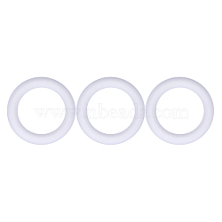 3Pcs Ring Silicone Focal Beads, Chewing Beads  For Teethers, DIY Nursing Necklaces Making, White, 65x9.5mm, Hole: 3mm, Inner Diameter: 44mm(JX895B-01)