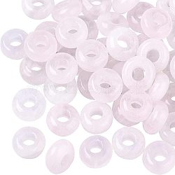 Natural Rose Quartz European Beads, Large Hole Beads, Rondelle, 10x4.5mm, Hole: 4mm, 30pcs/box(G-NB0001-70)