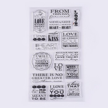 Silicone Stamps, for DIY Scrapbooking, Photo Album Decorative, Cards Making, Clear, 14~52x10~62mm
