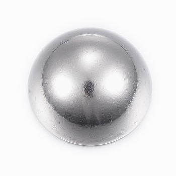 304 Stainless Steel Cabochon, Half Round/Dome, Stainless Steel Color, 30x14.5mm