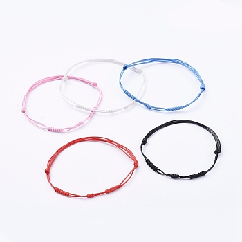 Adjustable Korean Waxed Polyester Cord Bracelets, Mixed Color, 2 inch~3-1/2 inch(5~8.8cm), 5pcs/set
