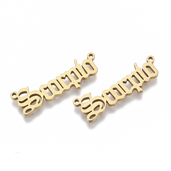201 Stainless Steel Links connectors, Laser Cut Links, Constellations, Scorpio, 30x10x1.5mm, Hole: 1.2mm