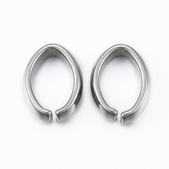 304 Stainless Steel Quick Link Connectors, Linking Rings, Oval, Stainless Steel Color, 13x10x4mm