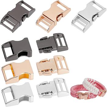 Alloy Side Release Buckles, Mixed Color, 36x17x8.5mm, Inner Size: 13x3mm and 14x6mm, 3 colors, 2sets/color, 6sets/box