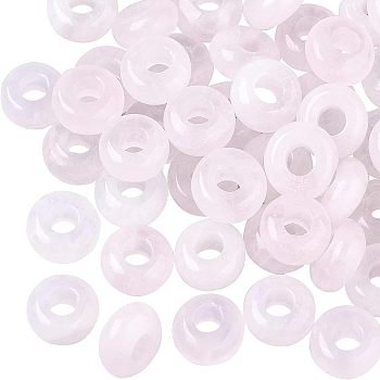 Natural Rose Quartz European Beads, Large Hole Beads, Rondelle, 10x4.5mm, Hole: 4mm, 30pcs/box