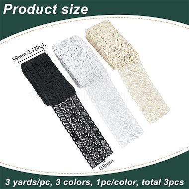 3Pcs 3 Colors Flat Floral Cotton Lace Ribbon(OCOR-FG0002-01)-2